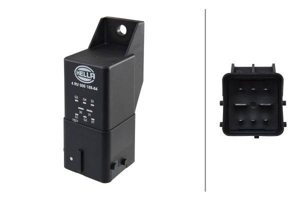 HELLA 4RV 008 188-641 Relais, Glühanlage - 12V - Anschlussanzahl: 8 - Zylinderanzahl: 4