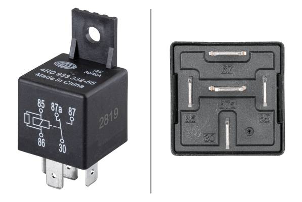 HELLA 4RD 933 332-551 Relais, Arbeitsstrom - 12V - 5-polig - Wechsler - Menge: 1