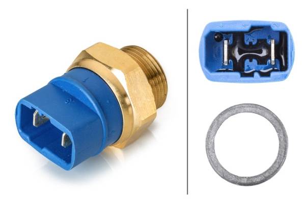 HELLA 6ZT 007 801-011 Temperaturschalter, Kühlerlüfter - 12V - Anschlussanzahl: 2 - Flachstecker - g