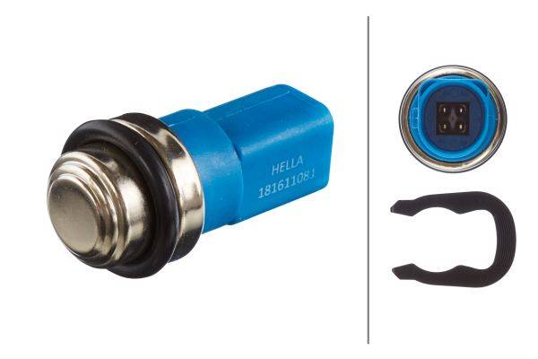 HELLA 6ZT 181 611-081 Temperaturschalter, Kühlerlüfter - 12V - Anschlussanzahl: 4 - Flachstecker - g