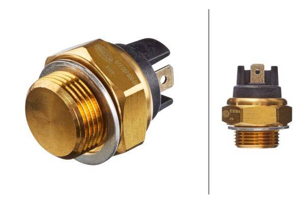 HELLA 6ZT 007 800-041 Temperaturschalter, Kühlerlüfter - 12V - Anschlussanzahl: 2 - Flachstecker - g
