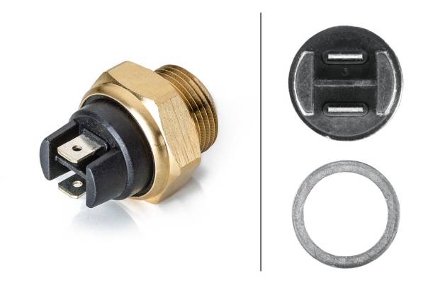 HELLA 6ZT 007 800-041 Temperaturschalter, Kühlerlüfter - 12V - Anschlussanzahl: 2 - Flachstecker - g