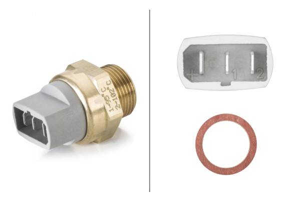 HELLA 6ZT 007 802-021 Temperaturschalter, Kühlerlüfter - 12V - Anschlussanzahl: 3 - Flachstecker - g
