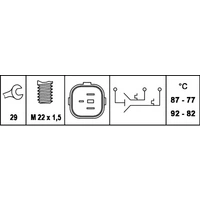 HELLA 6ZT 007 837-071 Temperaturschalter, Kühlerlüfter - 12V - Anschlussanzahl: 3 - Flachstecker - g HELLA 6ZT 007 837-071 Temperaturschalter, Kühlerlüfter - 12V - Anschlussanzahl: 3 - Flachstecker - g