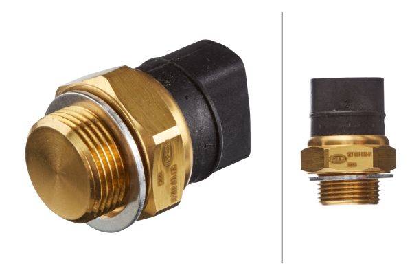 HELLA 6ZT 007 802-011 Temperaturschalter, Kühlerlüfter - 12V - Anschlussanzahl: 3 - Flachstecker - g