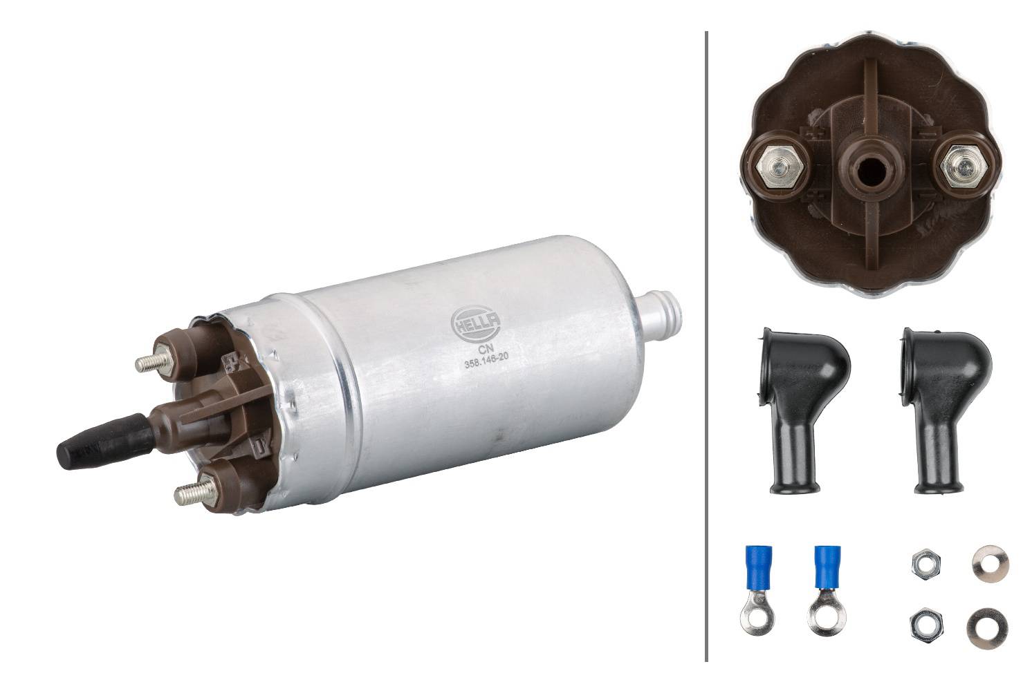 HELLA 8TF 358 146-201 Kraftstoffpumpe - elektrisch - mit Anbaumaterial - mit Crimpverbinder