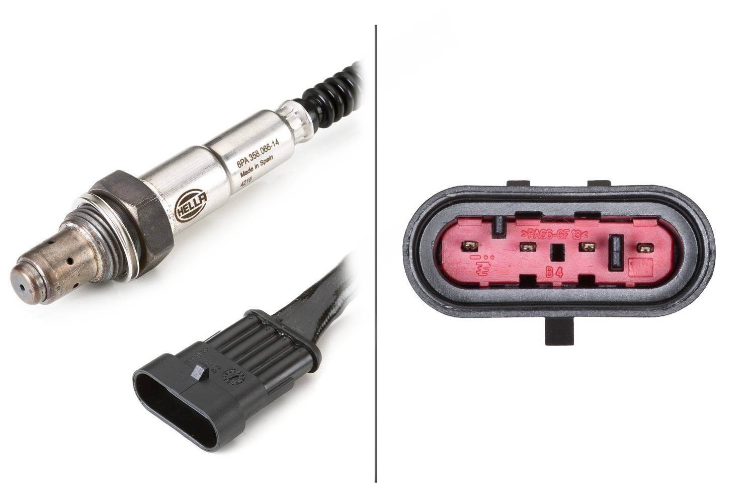 HELLA 6PA 358 066-141 Lambdasonde - 4-polig - Kabel: 350mm