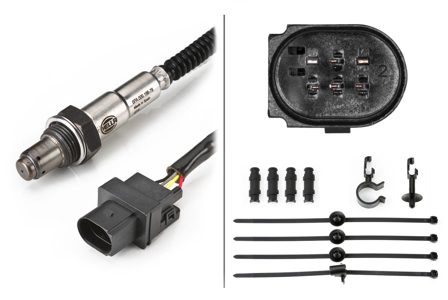 HELLA 6PA 009 166-781 Lambdasonde - 6-polig - Kabel: 1200mm