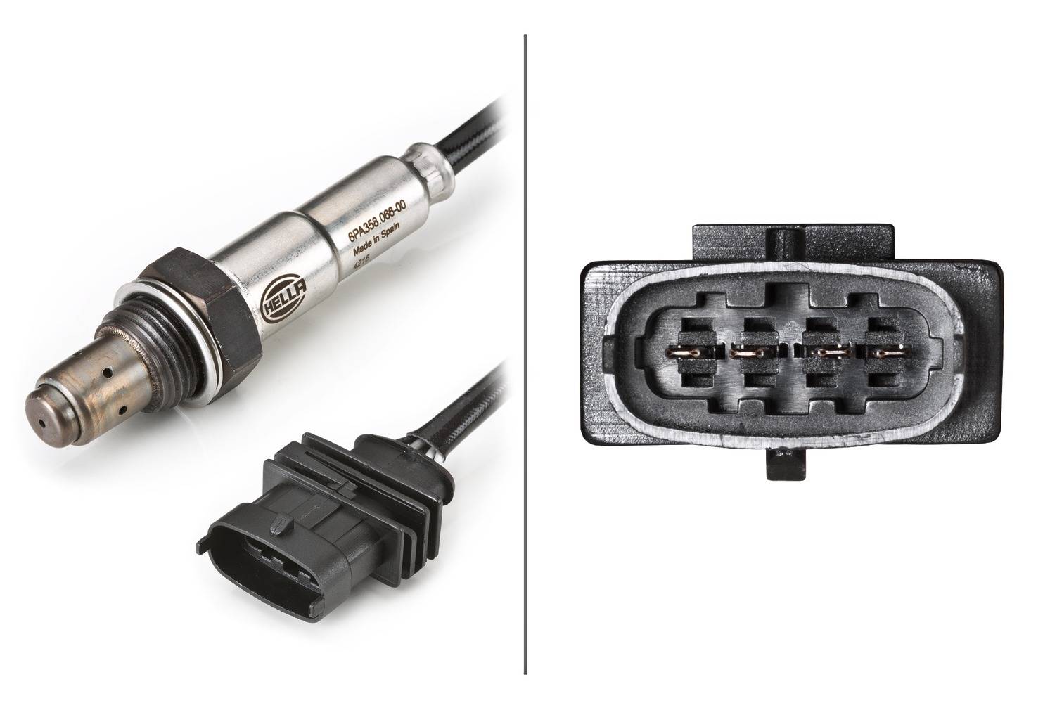 HELLA 6PA 358 066-001 Lambdasonde - 4-polig - vor Katalysator - Kabel: 630mm