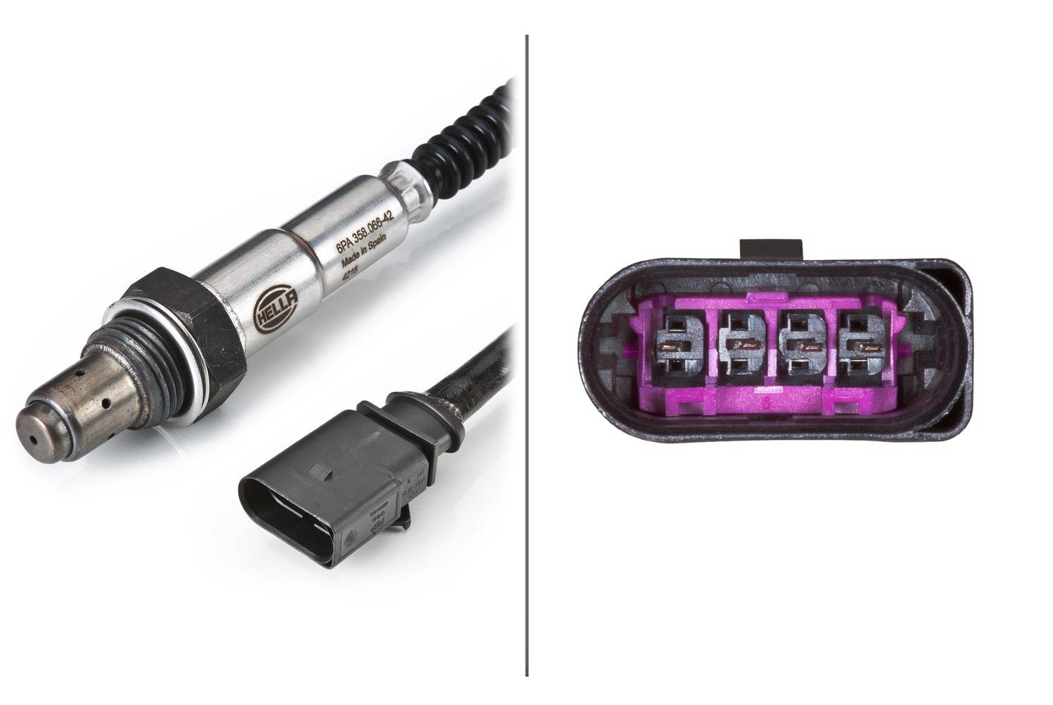 HELLA 6PA 358 066-421 Lambdasonde - 4-polig - Kabel: 750mm