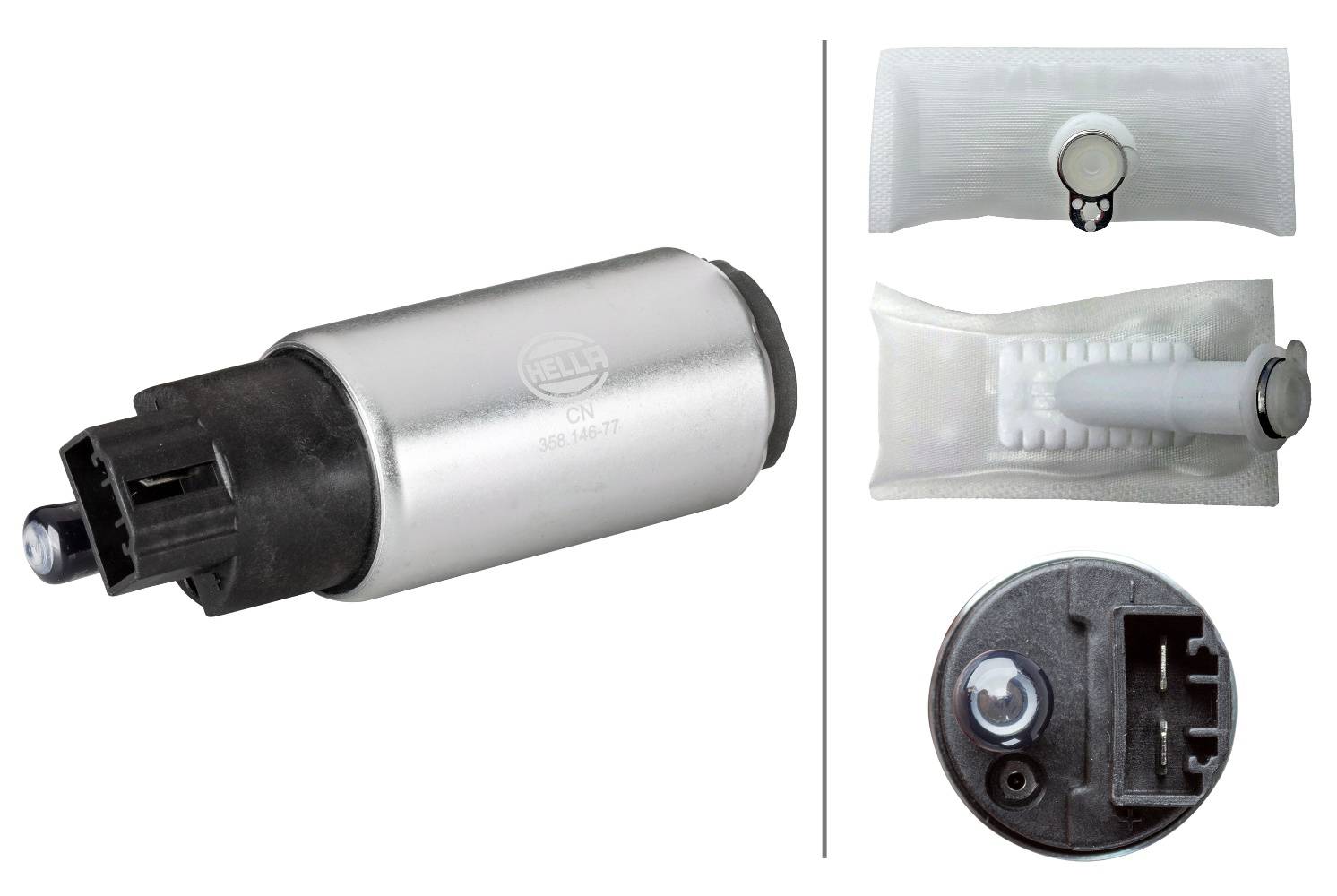 HELLA 8TF 358 146-771 Kraftstoffpumpe - elektrisch - 4-polig - ohne Dichtung