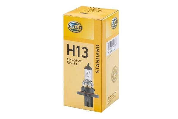 HELLA 8GJ 008 837-121 Glühlampe - H13 - Standard - 12V - 60/55W - Sockelausführung: P26,4t - Schacht