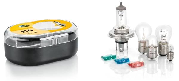 HELLA 8GJ 002 525-913 Glühlampensortiment - H4/P21/5W/P21W/R5W/T4W - 12/12V - Box - Menge: 11