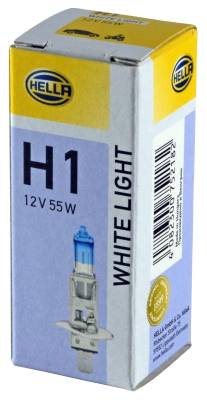 HELLA 8GH 223 498-111 Glühlampe - H1 - White light up to 4200 Kelvin - 12V - 55W - Sockelausführung: