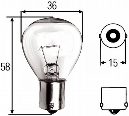 HELLA 8GA 002 074-121 Glühlampe - U - Standard - 12V - 45W - Schachtel - Menge: 1
