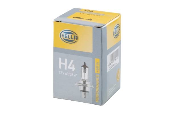 HELLA 8GJ 223 498-221 Glühlampe - H4 - Performance up to 60% - 12V - 60/65W - Sockelausführung: P 43