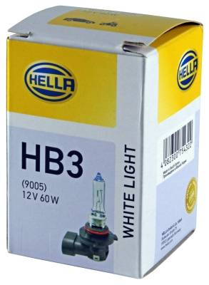 HELLA 8GH 223 498-161 Glühlampe - HB3 - White light - 12V - 60W - Sockelausführung: P20d - Schachtel