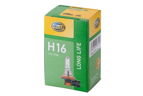 HELLA 8GH 186 996-001 Glühlampe - H16 - Long Life up to 3x longer lifetime - 12V - 19W - Sockelausfü