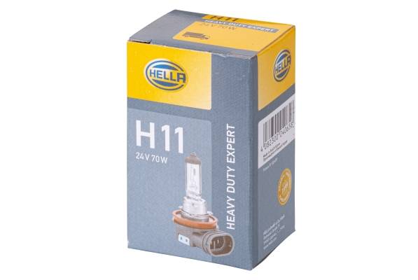 HELLA 8GH 008 358-251 Glühlampe - H11 - Heavy Duty Expert - 24V - 70W - Sockelausführung: PGJ19-2 -