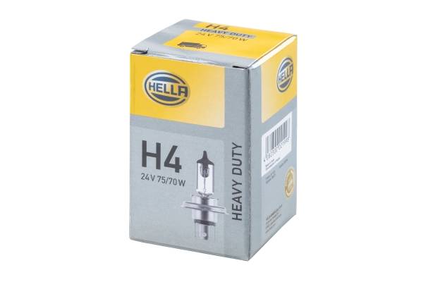 HELLA 8GJ 002 525-251 Glühlampe - H4 - Heavy Duty - 24V - 75/70W - Sockelausführung: P 43 t-38 - Sch