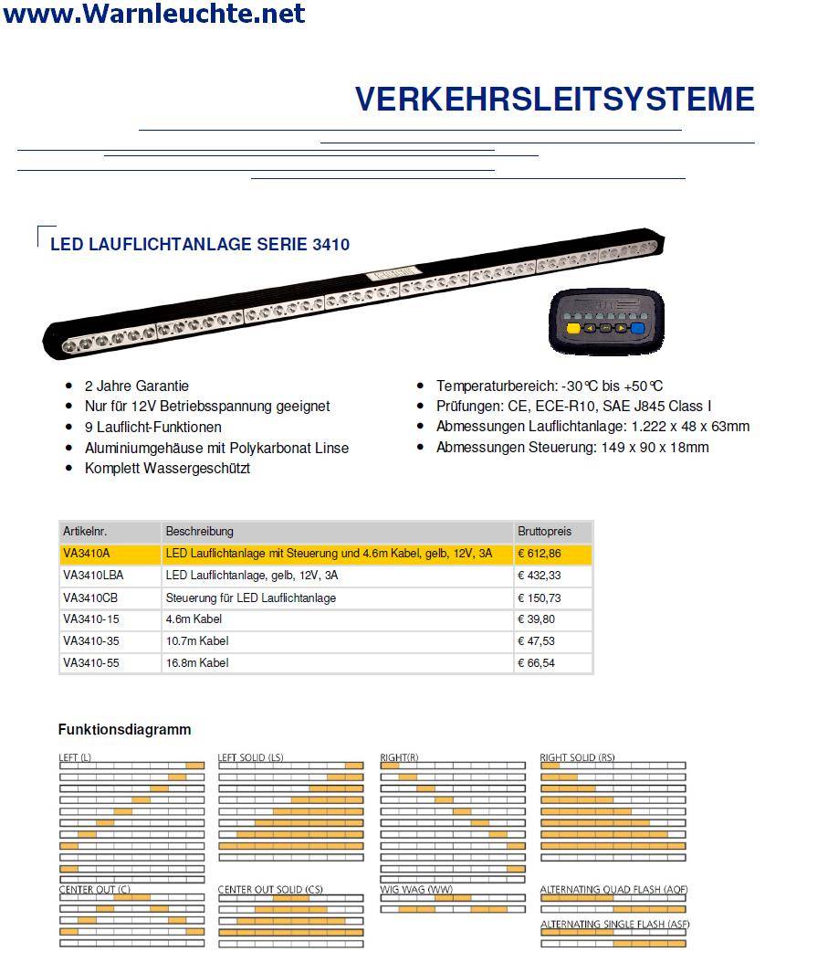 Steuerung für LED Lauflichtanlage der Serie 3410