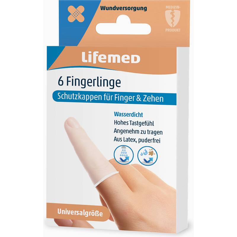 Lifemed Fingerlinge, Universalgröße, transparent