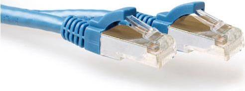 ACT Blue 10 meter SFTP CAT6A patch cable snagless with RJ45 connectors
