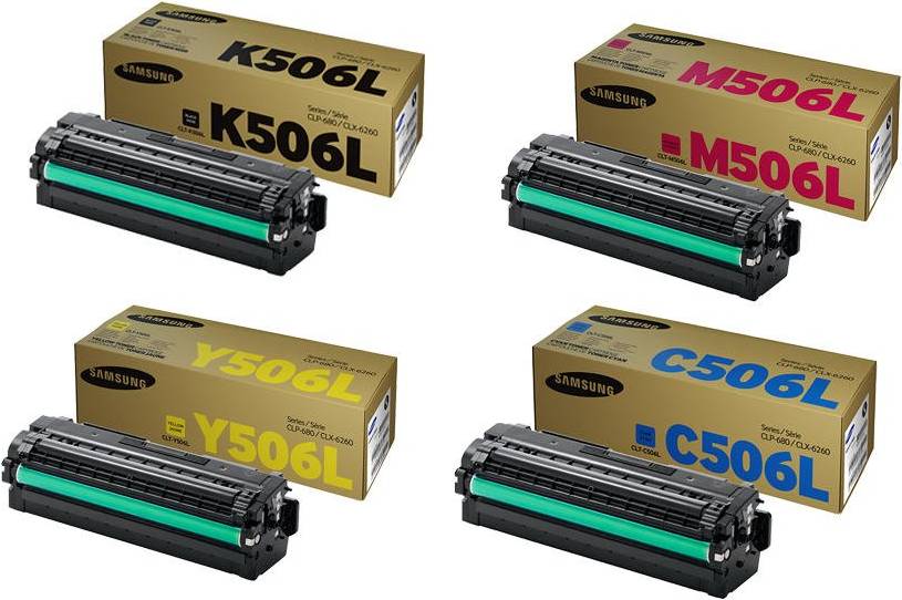 Samsung Original Toner Set CLT-506L Toner schwarz, cyan, magenta, gelb (SU171A, SU515A, SU305A, SU038A) (OPSU171A)