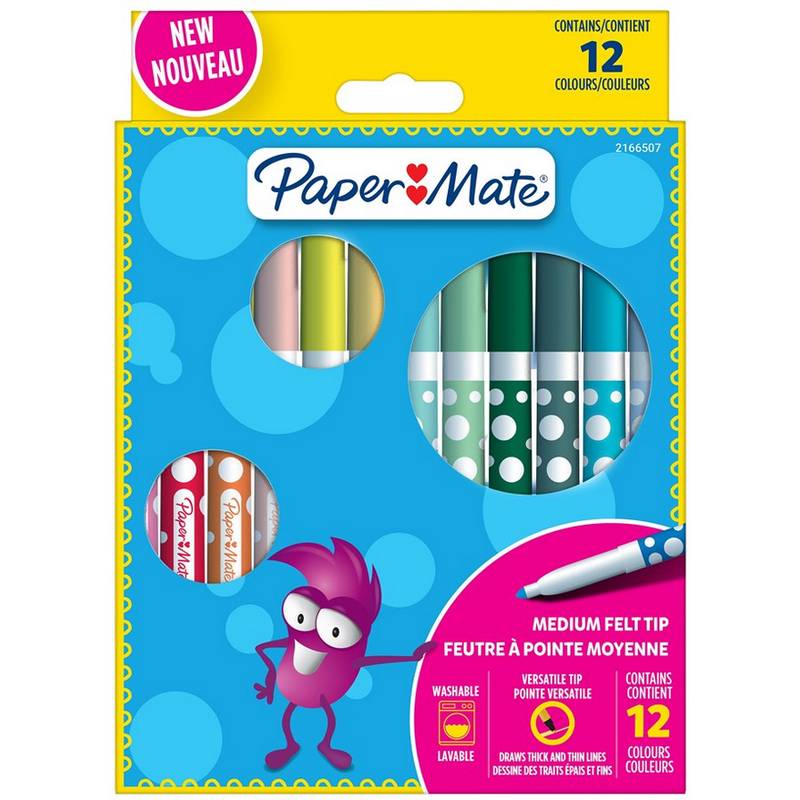 Paper:Mate Fasermaler Kids Colouring, 12er Blister