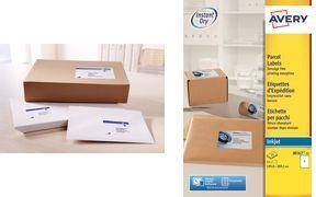 AVERY Etiquette d'expédition, 199,6 x 289,1 mm, blanc bord tout autour, coins arrondis,