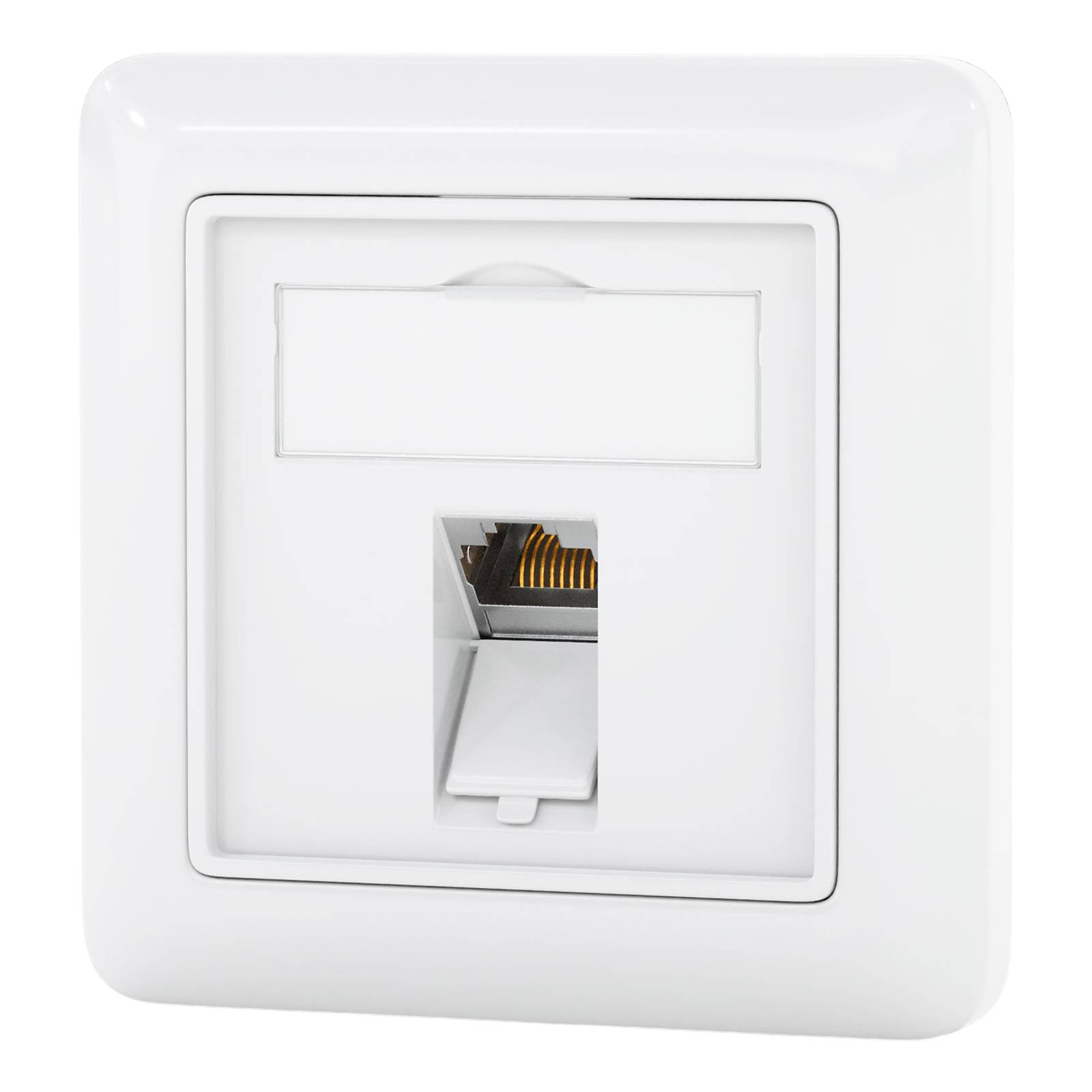 hb-digital Netzwerkdose 1 Port mit 1 x Keystone Modul CAT 8 Datendose RJ45 Unterputz RAL9003