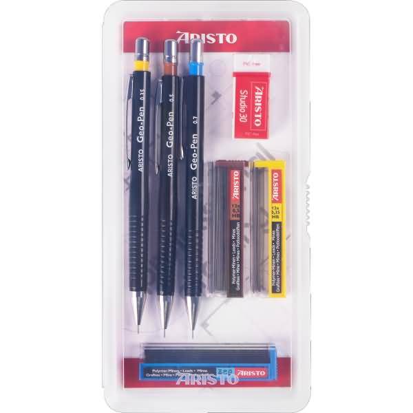 Feinminenstift Geo-Pen Set 0,35/0,5/0,7mm schwarz 3 Stück