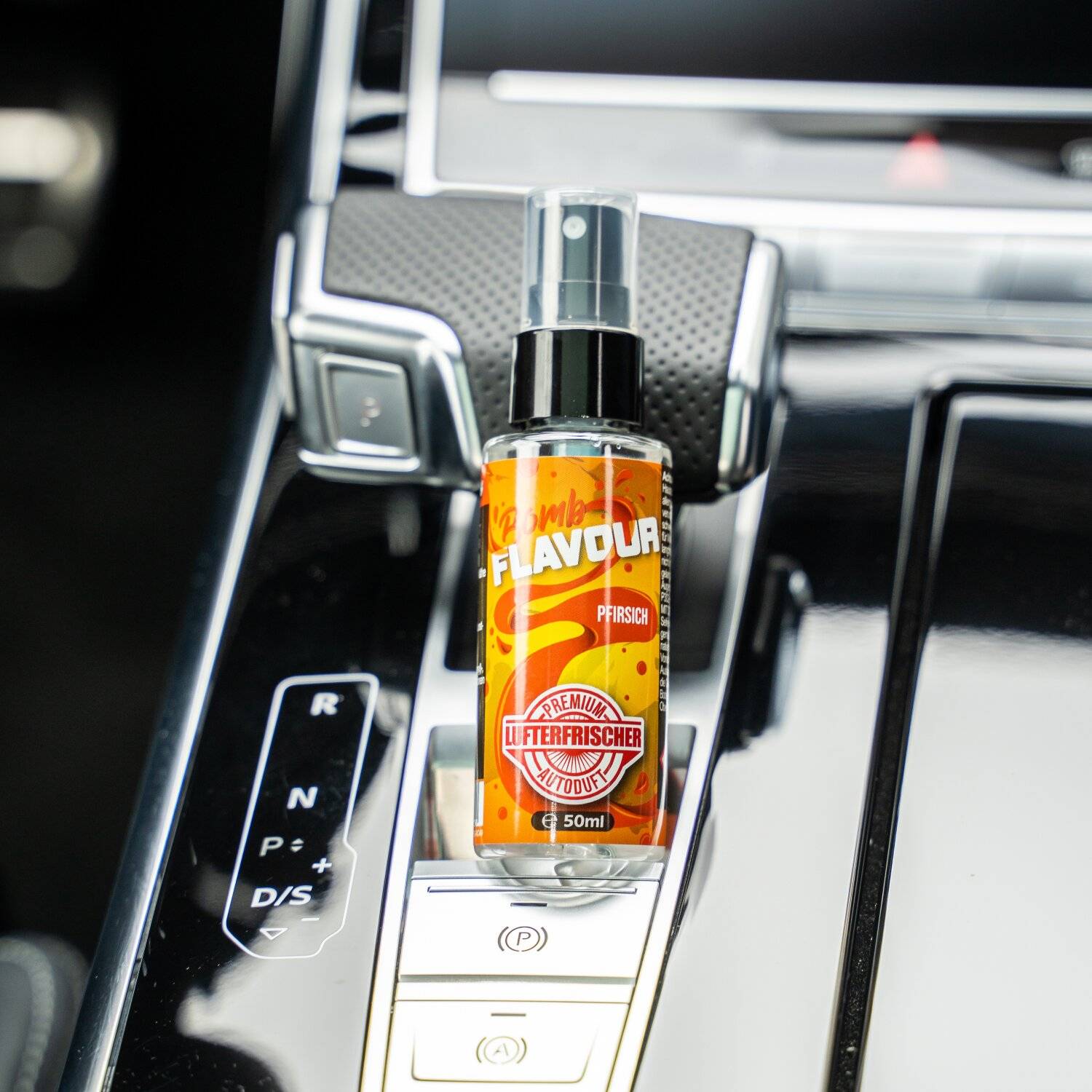 ShinyChiefs FLAVOUR BOMB Pfirsich - Autoduft mit Pfirsich Geruch - Premium Lufterfrischer für den Auto-Innenraum neutral