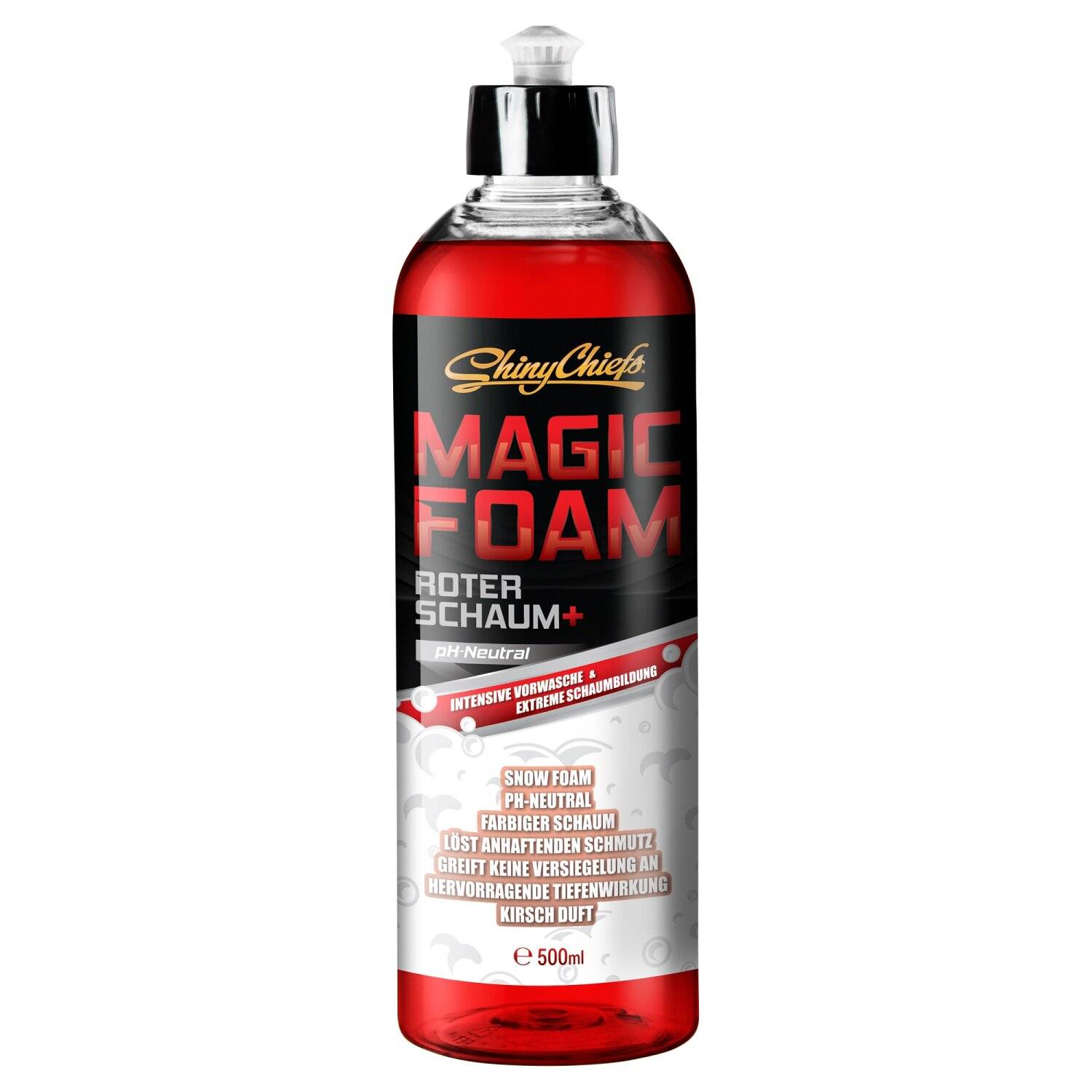 ShinyChiefs MAGIC FOAM - ROTER SNOW FOAM Farbiges Autoshampoo zur intensiven Vorwäsche 500ml
