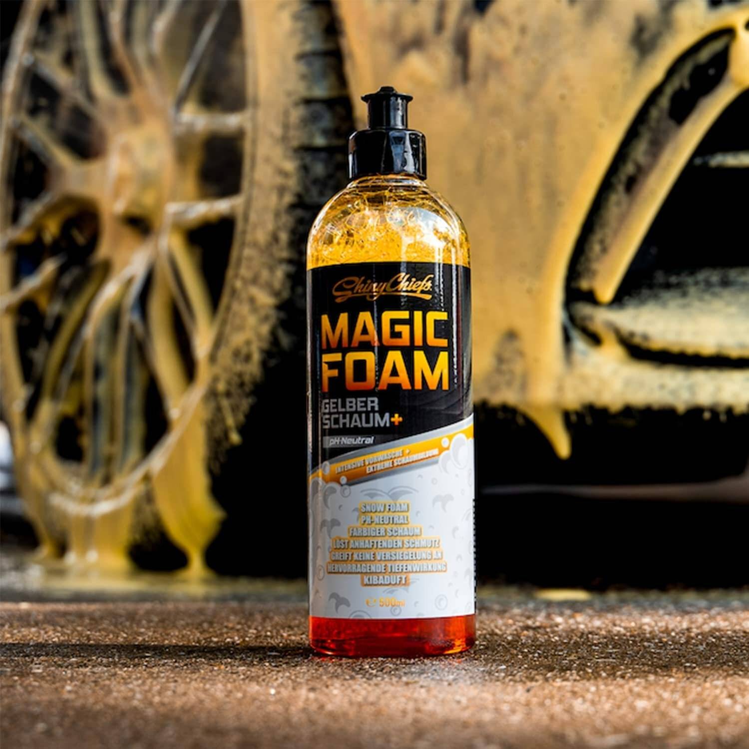 ShinyChiefs MAGIC FOAM - GELBER SNOW FOAM Farbiges Autoshampoo zur intensiven Vorwäsche 500ml