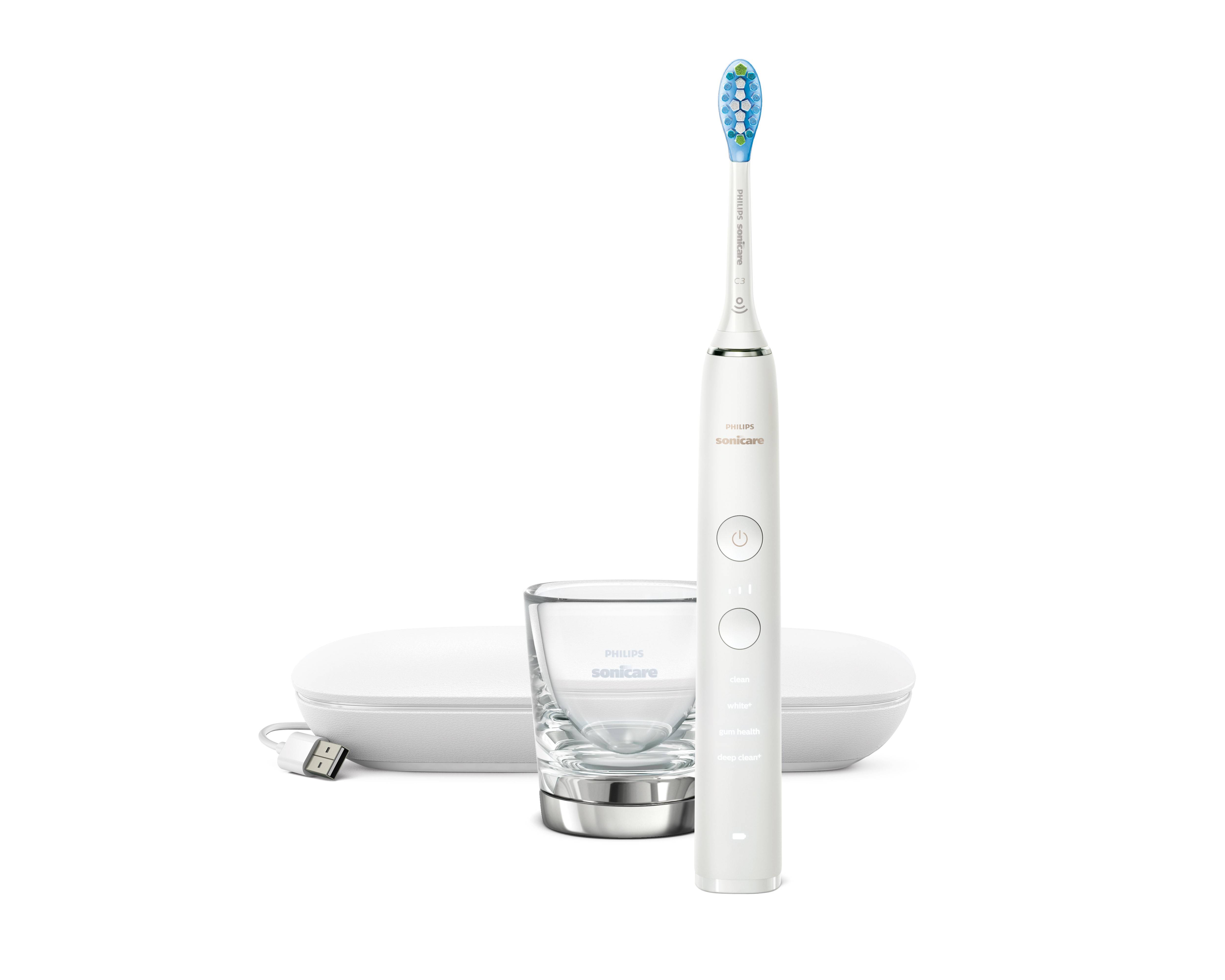 Philips Elektrische Schallzahnbürste mit App - Erwachsener - Vibrierende Zahnbürste - Normal - Weich - Weiß - Oval - Akku