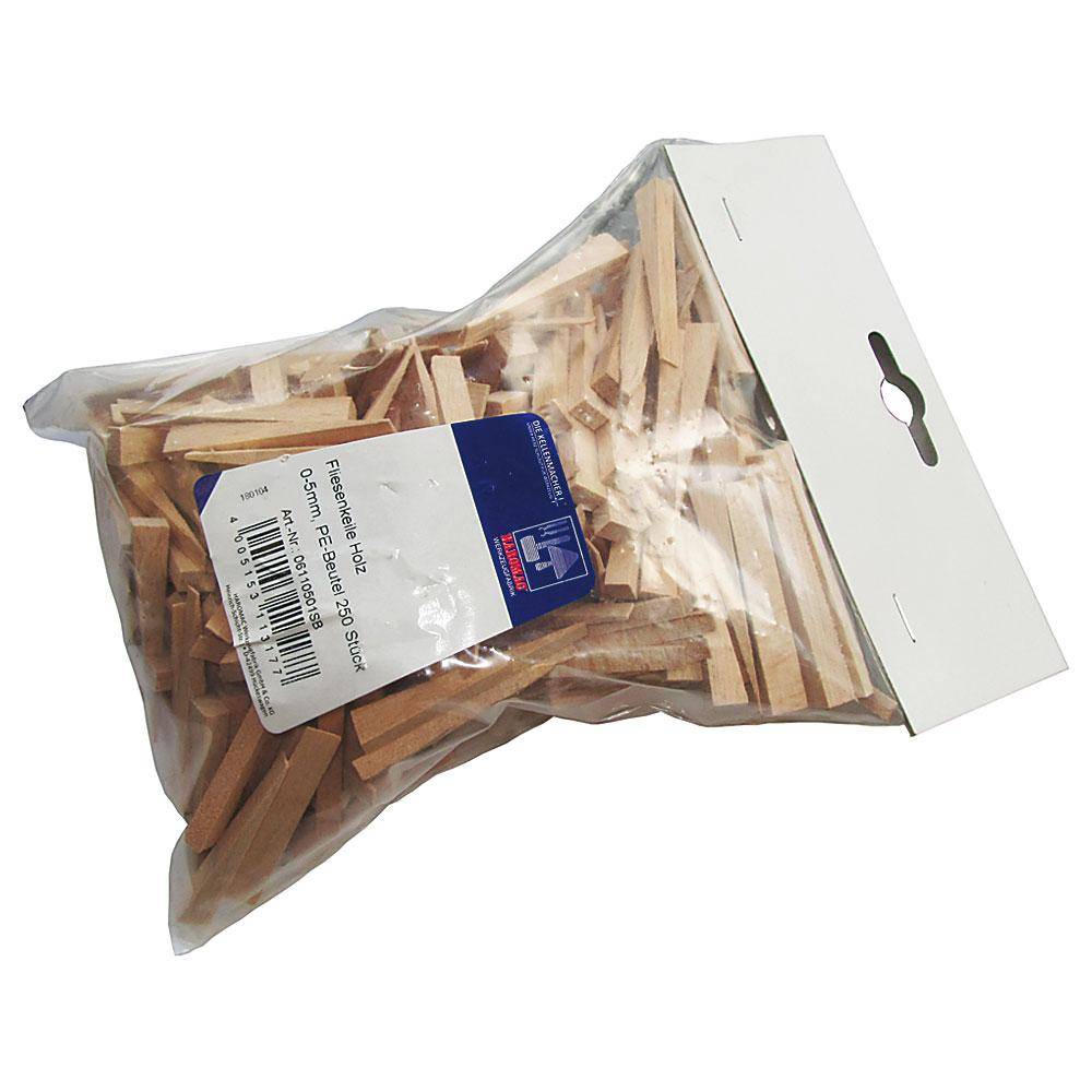 Fliesenleger-Keile - Buchenholz - 250 Stück - PE-Beutel