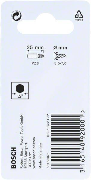 Bosch Power Tools PRO Pozidriv Impact Bit, 2608522402