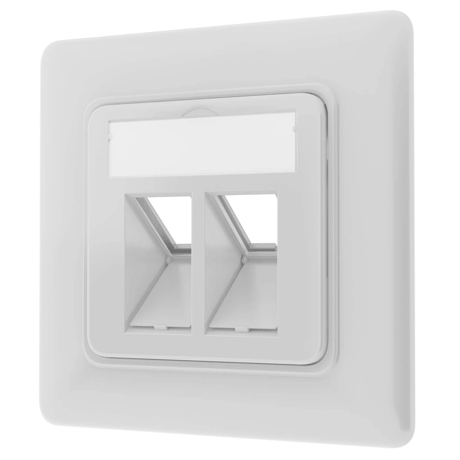 hb-digital Netzwerk Dose 2 Port Patch Dose Datendose RJ45 Unterputz RAL 9003