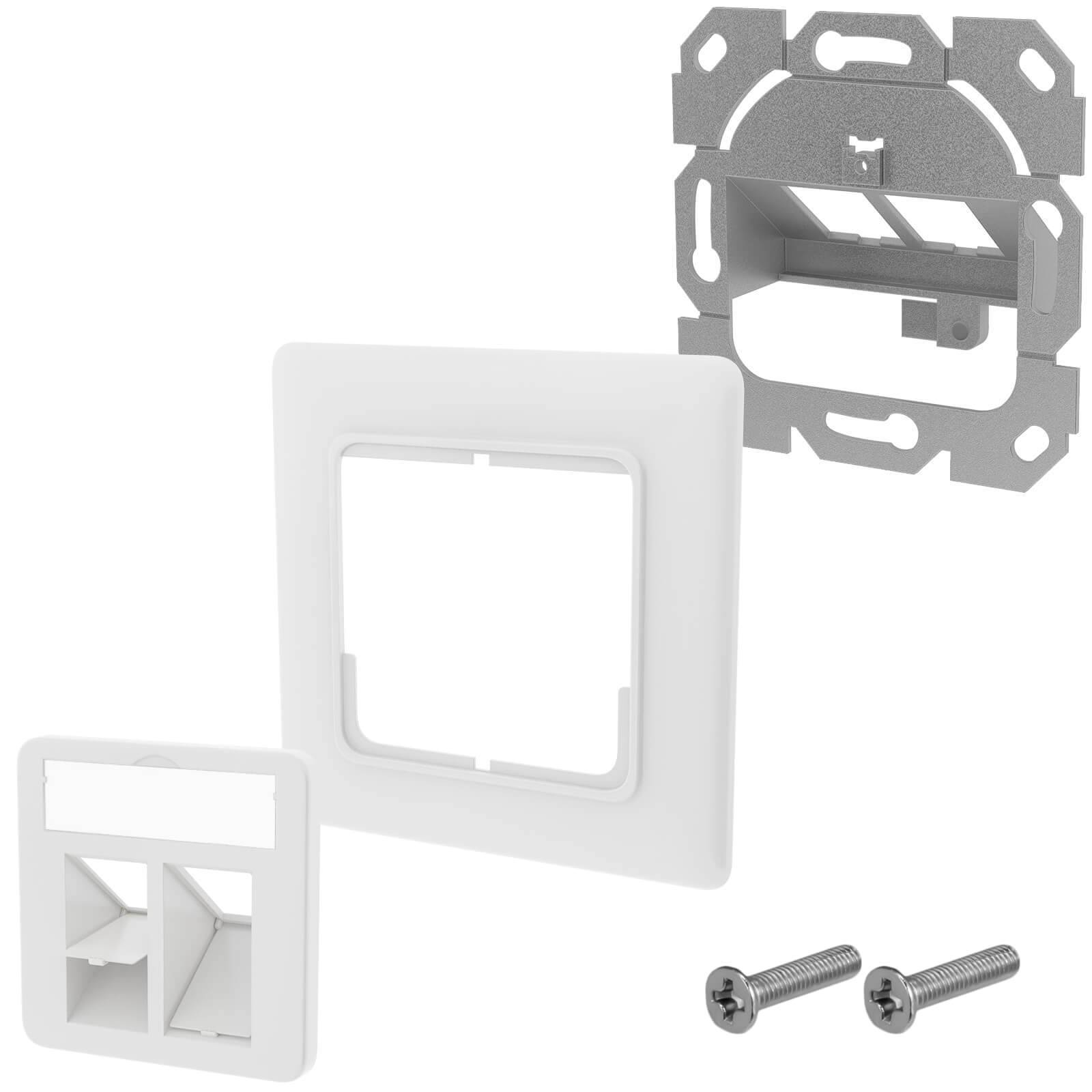 hb-digital Netzwerk Dose 2 Port Patch Dose Datendose RJ45 Unterputz RAL 9003