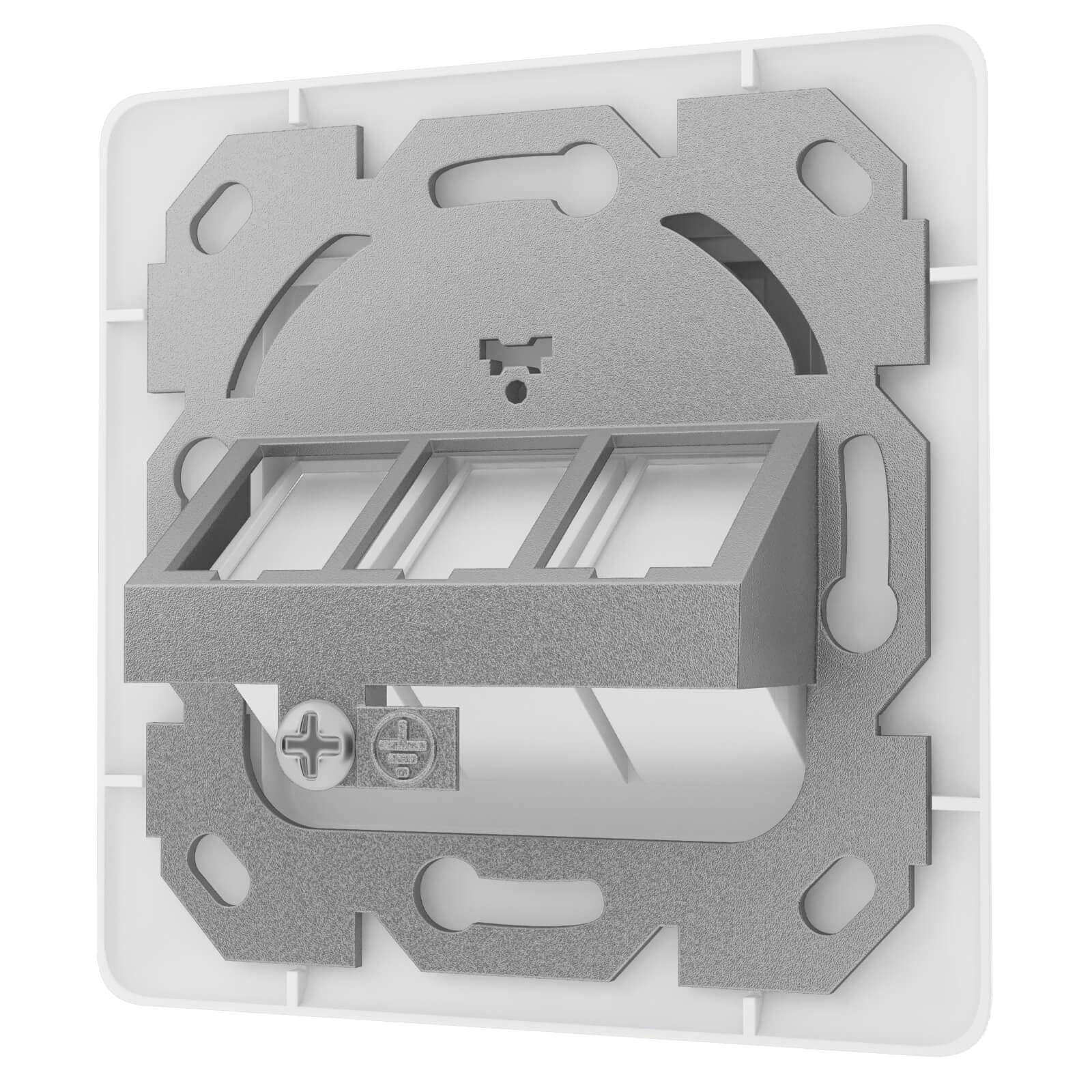 hb-digital Netzwerk Dose 3 Port Patchdose RJ45 Unterputz LAN Dose RAL 9003