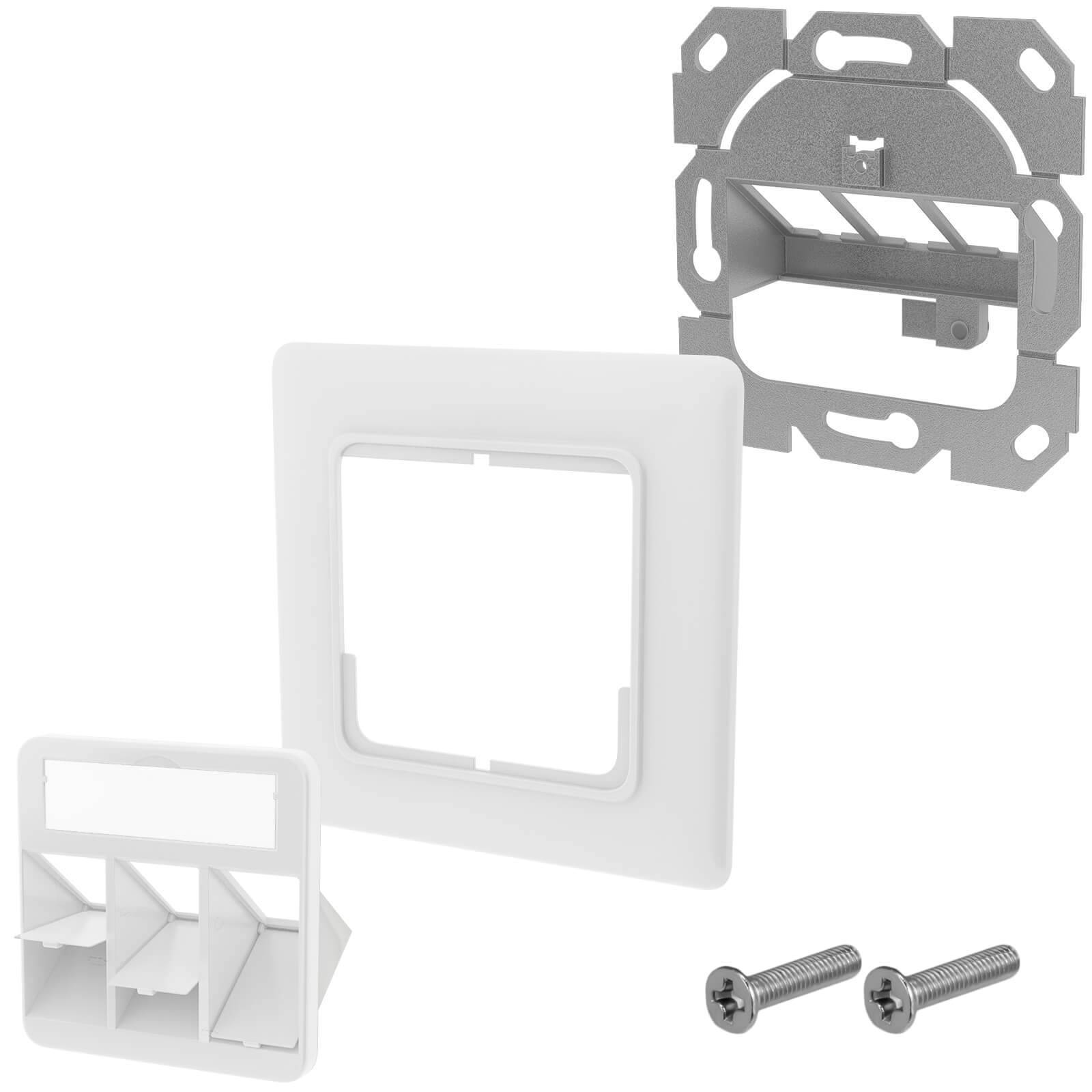 hb-digital Netzwerk Dose 3 Port Patchdose RJ45 Unterputz LAN Dose RAL 9003