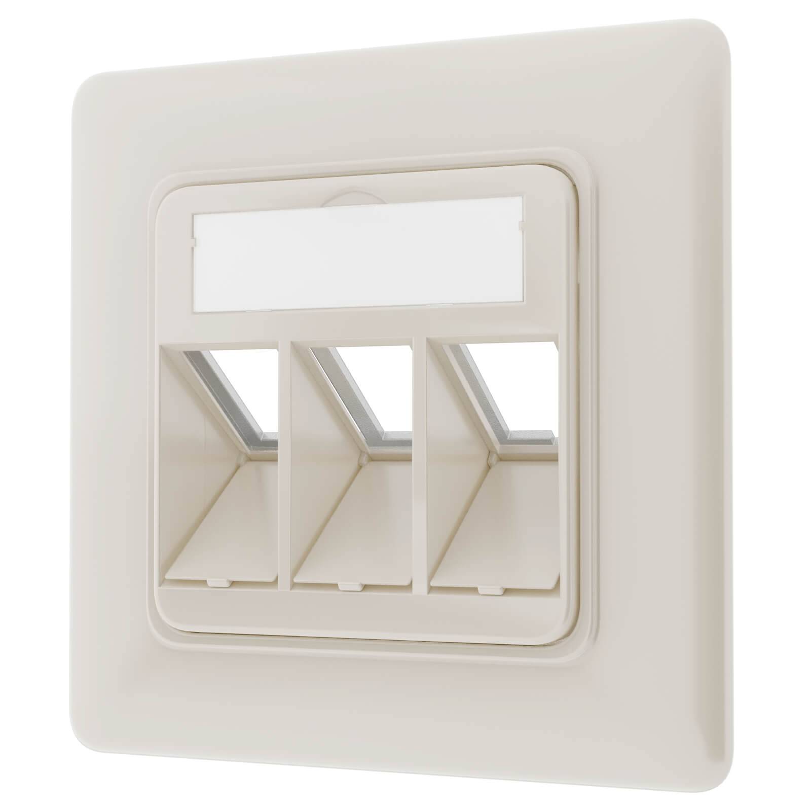 hb-digital Netzwerk Dose 3 Port Lan Steckdose RJ45 Unterputz RAL 9010