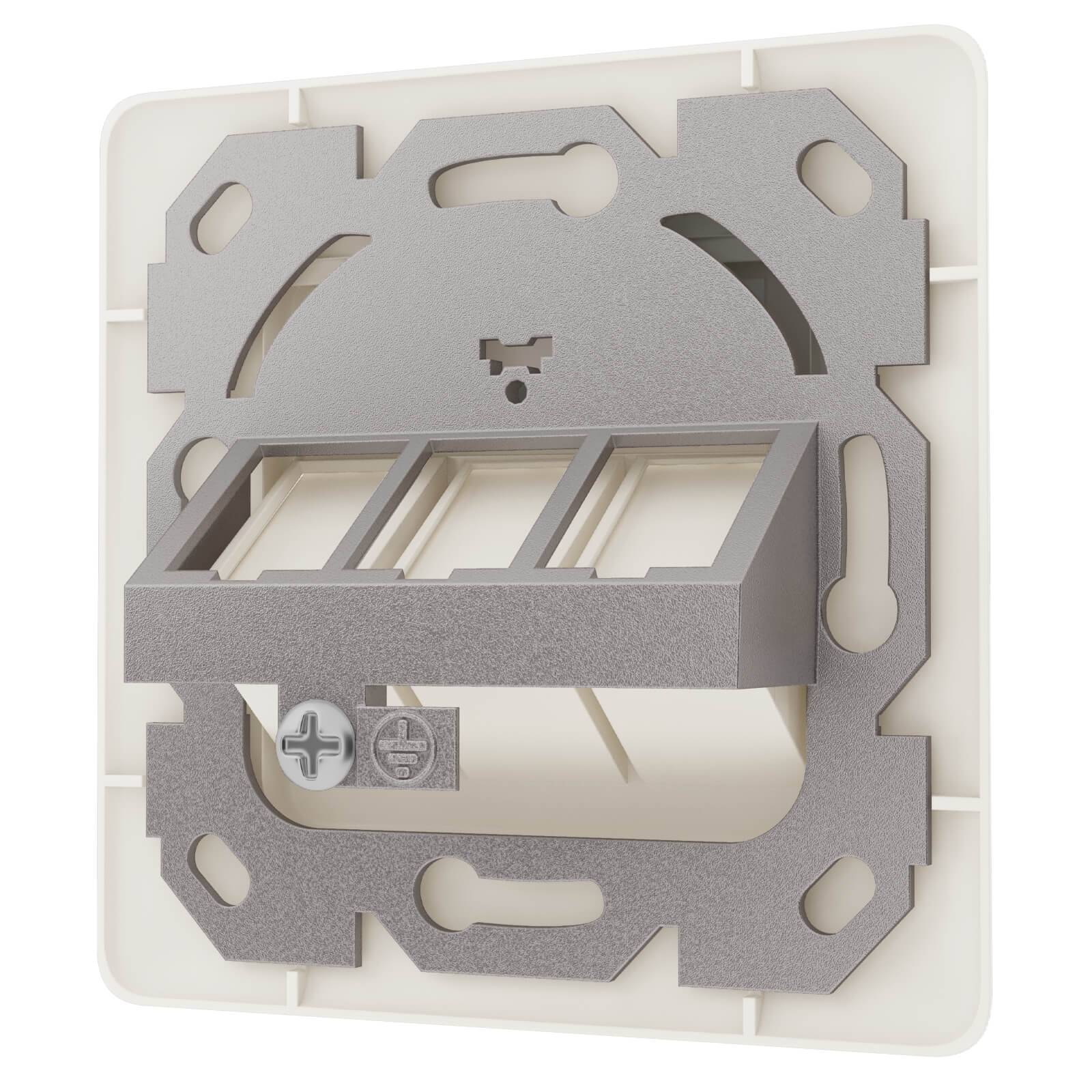 hb-digital Netzwerk Dose 3 Port Lan Steckdose RJ45 Unterputz RAL 9010