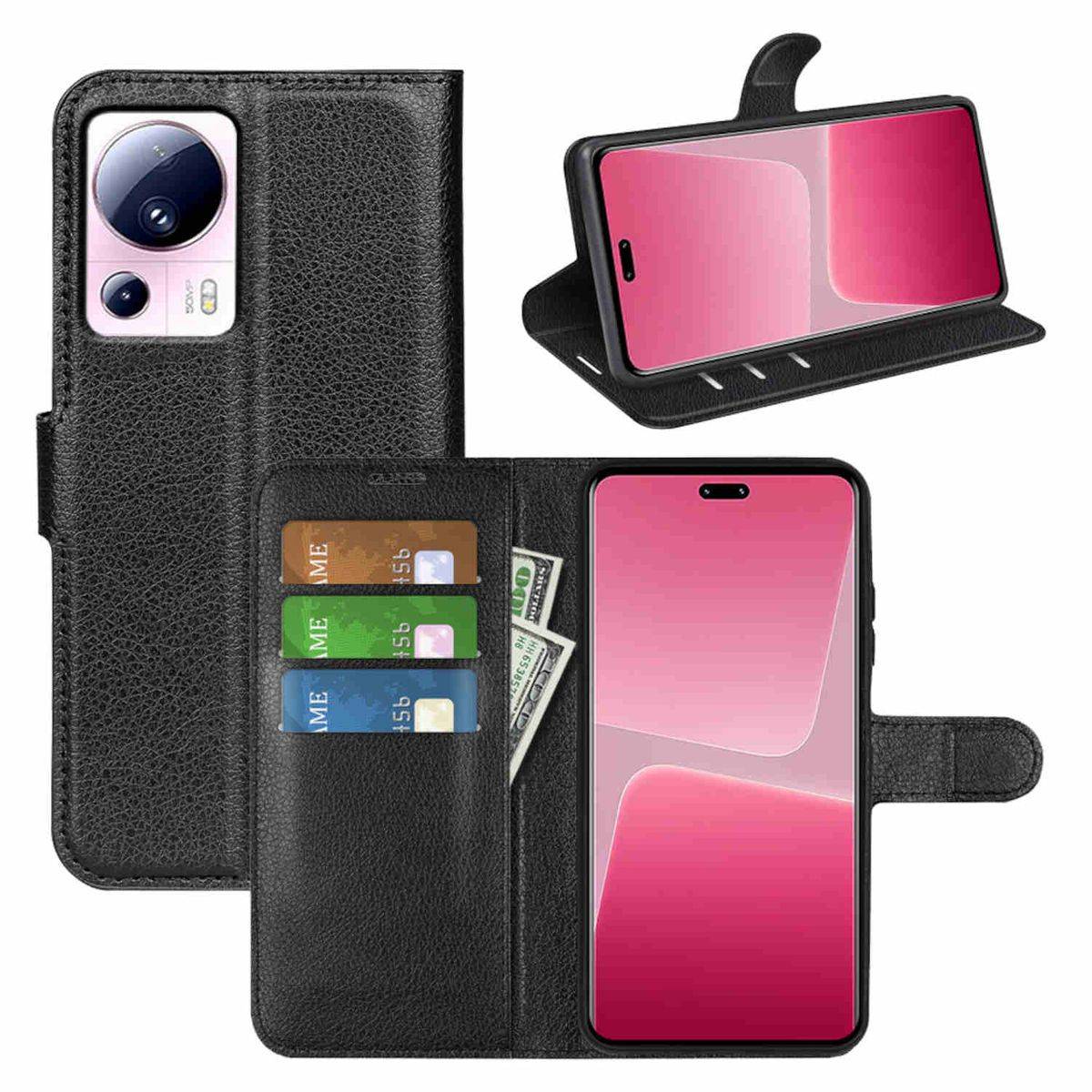 Für Xiaomi 13 Lite Handy Tasche Wallet Premium Schutz Hülle Case Cover Etuis Neu Zubehör Schwarz