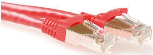 ACT Red 3 meter SFTP CAT6A patch cable snagless with RJ45 connectors