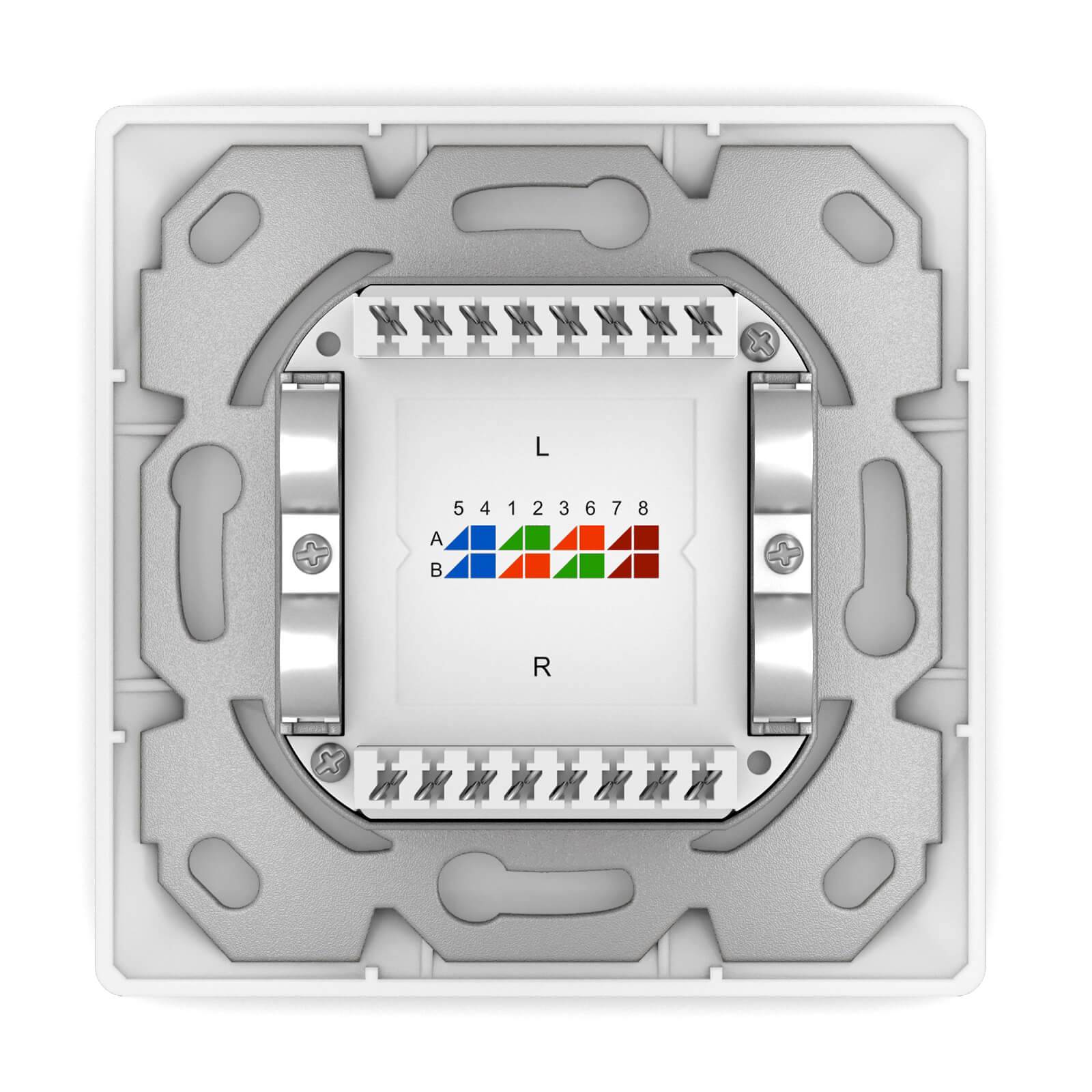 hb-digital LAN Dose CAT 6a Netzwerkdose Aufputz / Unterputz 2 x RJ45 RAL9003