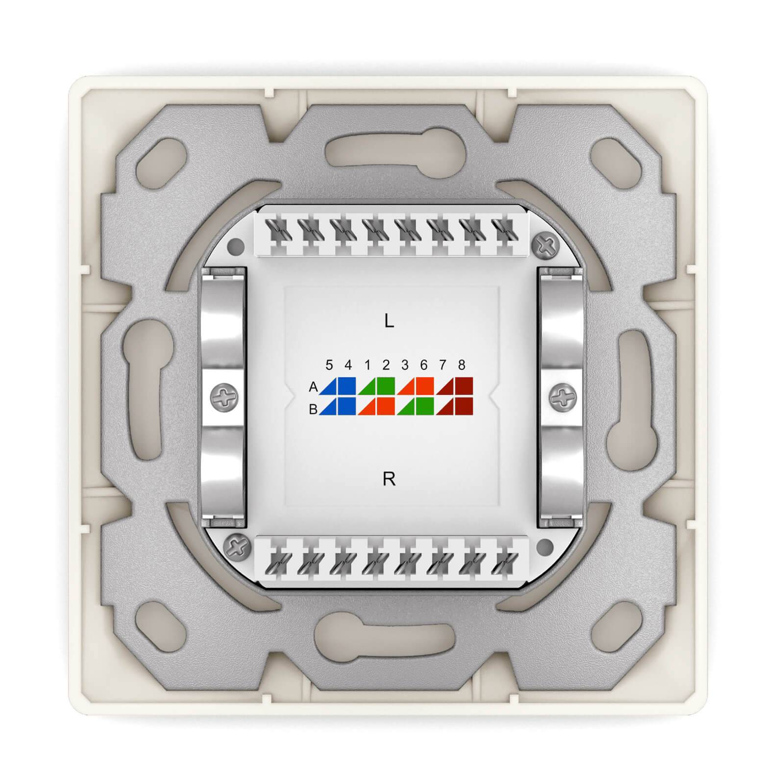 hb-digital LAN Dose CAT 6a Netzwerkdose Aufputz / Unterputz 2 x RJ45 RAL9010