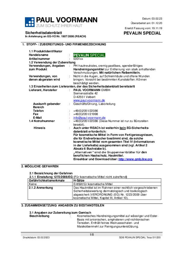 PEVALIN Handreinigung Spezial 56273-00001-02 250ml