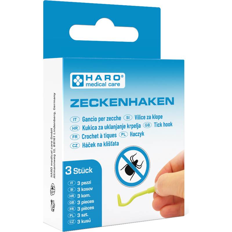 HARO Zeckenhaken, aus ABS, grün, 3er Set